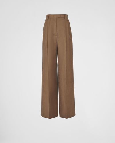 Prada Pantalon En Mohair De Chevreau - Neutre