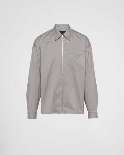 Prada Stretch Cotton Shirt - Gray