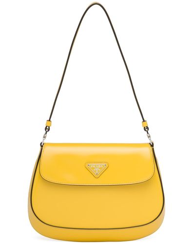 Prada Cleo Leather Shoulder Bag - Yellow