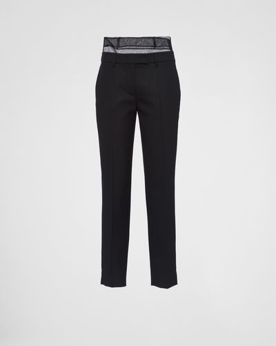 Prada Wool And Crinoline Pants - Black