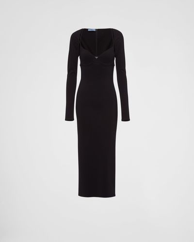 Prada Stretch Jersey Dress - Black