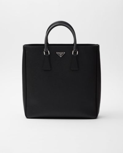 Prada Saffiano Leather Tote Bag - Black