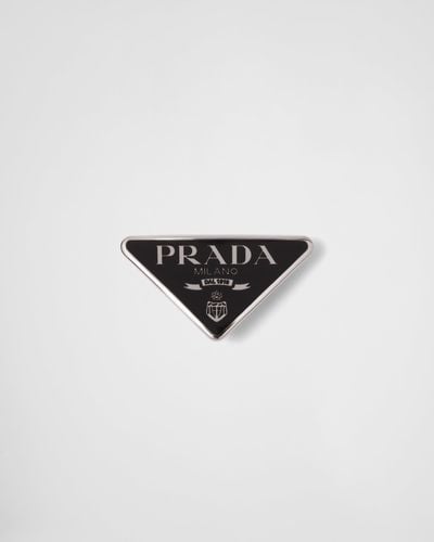 Prada Metal Hair Clip - White