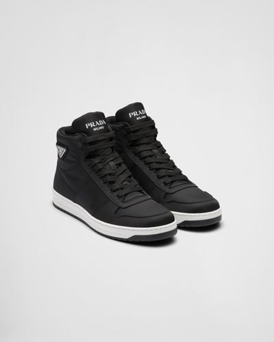 Prada Sneakers Alte In Gabardine Re-nylon - Nero
