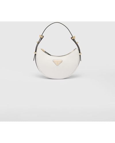 Prada Arqué Leather Mini Shoulder Bag - White