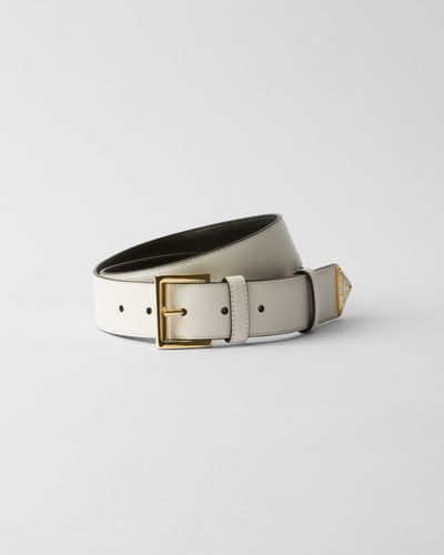 Prada Leather Belt - White