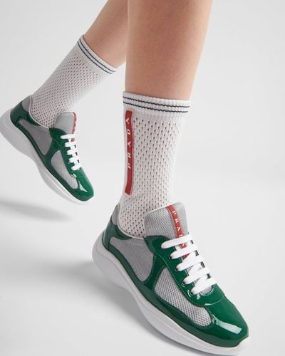 Prada America'S Cup Biker Fabric Sneakers - Green