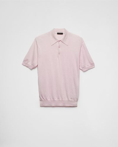 Prada Poloshirt Aus Kaschmir - Pink