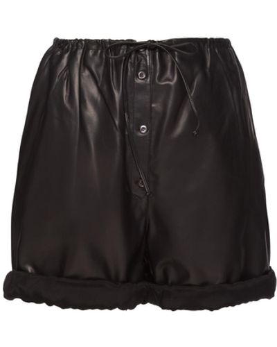 Prada Nappa Leather Shorts - Black