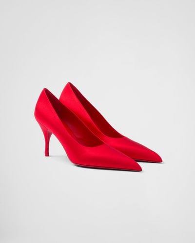 Prada Satin Court Shoes - Red