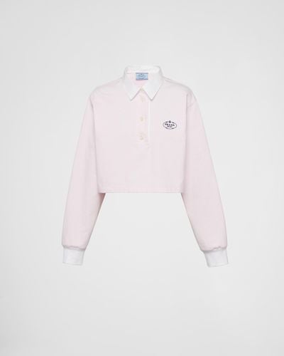 Prada Jersey Polo Shirt - Pink