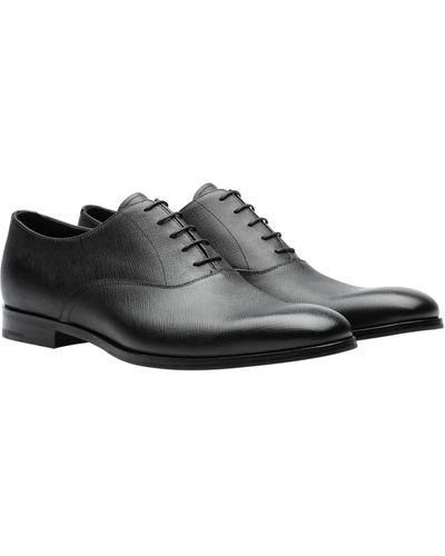 Prada Saffiano Leather Oxford Shoes - White