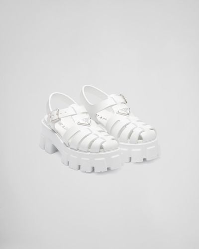 Prada Monolith Foam Rubber Sandals - White