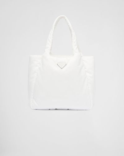 Prada Large Padded Re-nylon Tote Bag - White