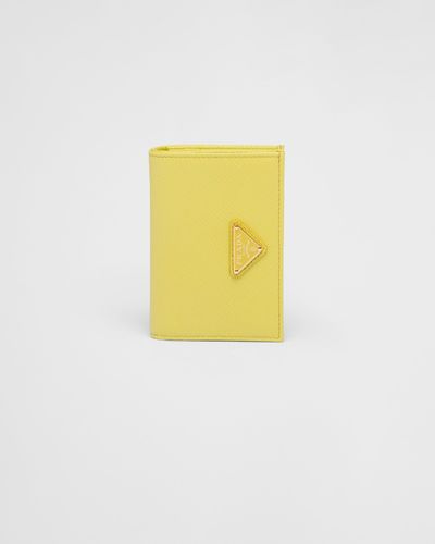 Prada Small Saffiano Leather Wallet - Yellow