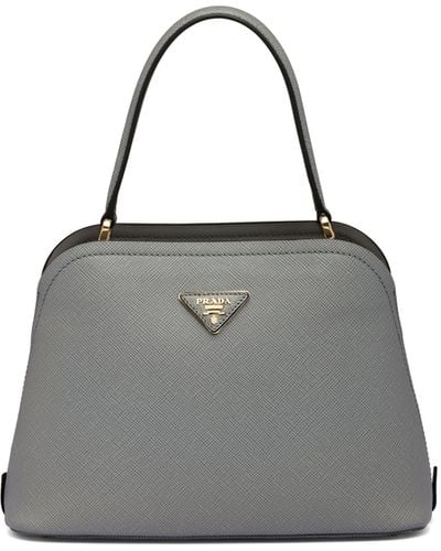 Prada Medium Saffiano Leather Matinée Bag - Gray