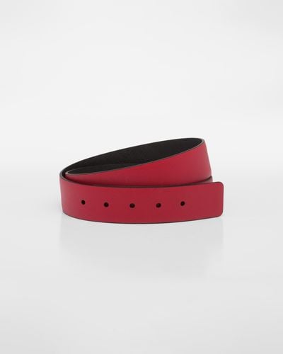 Prada Reversible Saffiano Leather Belt Strap - Red