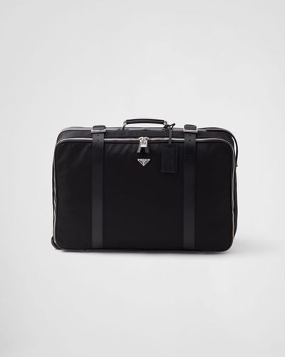 Prada Re-Nylon And Saffiano Leather Suitcase - Black
