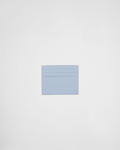 Prada Saffiano Leather Card Holder - Blue