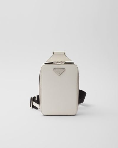 Prada Brique Saffiano Leather Bag - White