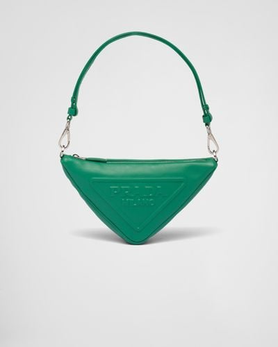 Prada Triangle Leather Mini-bag - Green