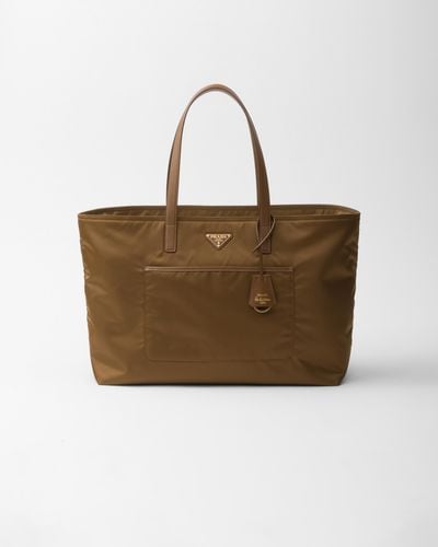 Prada Re-Edition 1978 Large Re-Nylon And Saffiano Leather Tote Bag - Brown