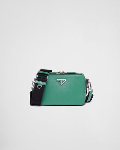 Prada Small Saffiano Leather Brique Bag - Green
