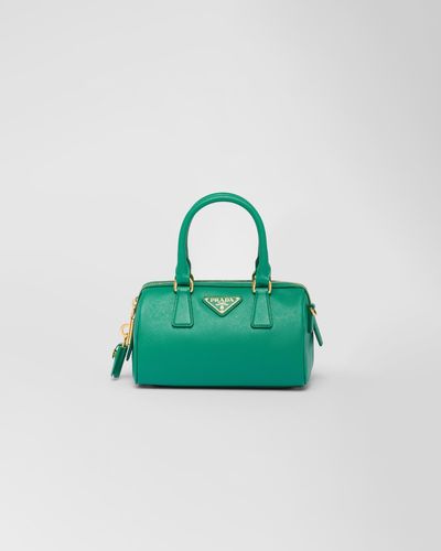 Prada Saffiano Leather Top-Handle Bag - Green