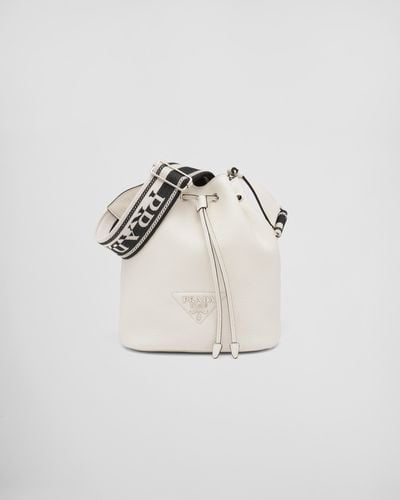 Prada Leather Bucket Bag - White