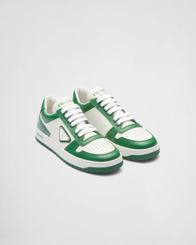 Prada Downtown Low-top Leather Sneakers - Green