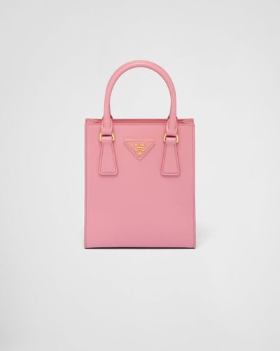 Prada Handtasche Aus Saffiano-leder - Pink
