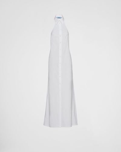 Prada Hemdkleid mit Neckholder - Weiß