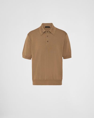Prada Cotton Polo Shirt - Natural