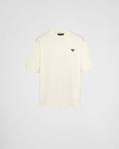 Prada Cotton T-Shirt - Natural