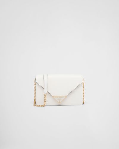 Prada Saffiano Leather Shoulder Bag - White