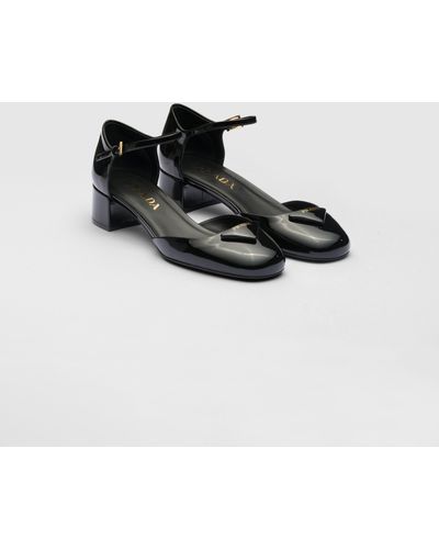 Prada Mary Jane in vernice - Nero