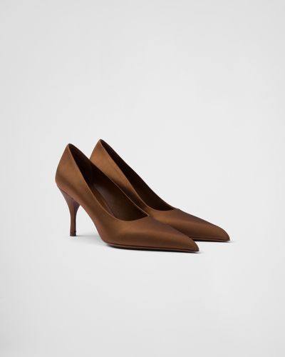 Prada Satin Court Shoes - Brown