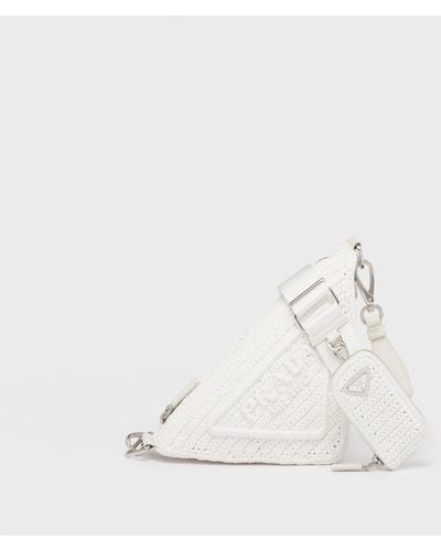 Prada Triangle Crochet Bag - White