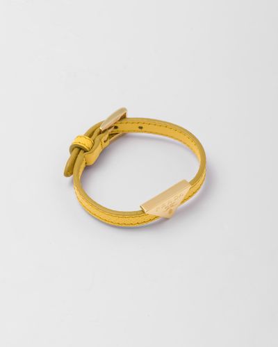 Prada Bracelet En Cuir Saffiano - Métallisé