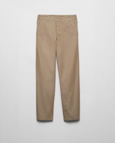 Prada Cotton Trousers - Natural