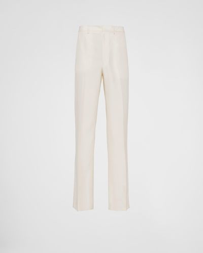 Prada Silk Trousers - White