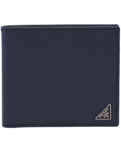 Prada Saffiano Leather Wallet - Blue