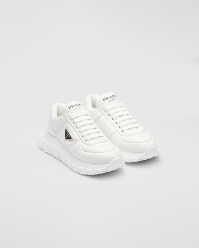 Prada Padded Nappa Leather Sneakers - White