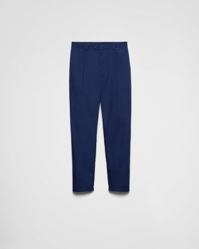 Prada Poplin Trousers - Blue
