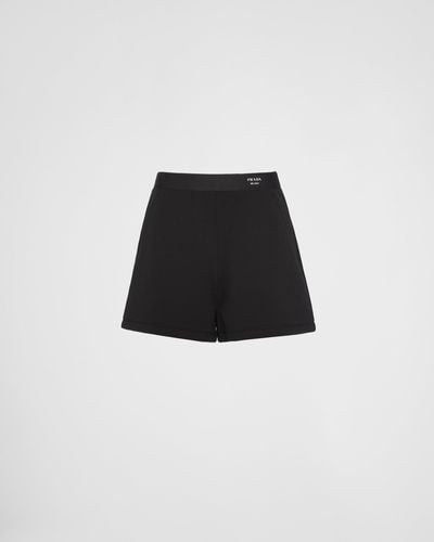 Prada Cotton And Re-nylon Shorts - Black