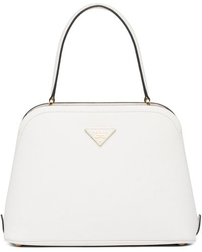 Prada Medium Saffiano Leather Matinée Bag - White