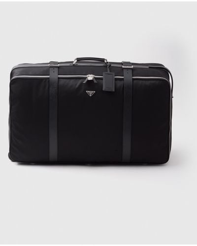 Prada Re-Nylon And Saffiano Leather Suitcase - Black