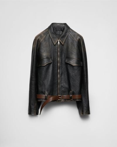 Prada Nappa-Leather Jacket - Black