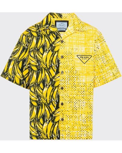 Prada Double Match Poplin Shirt - Yellow