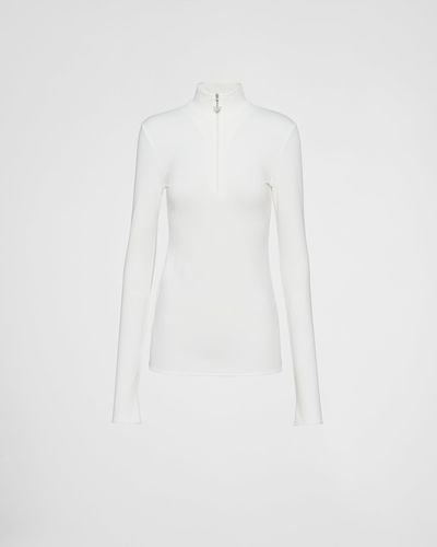 Prada Stretch Jersey Top - White